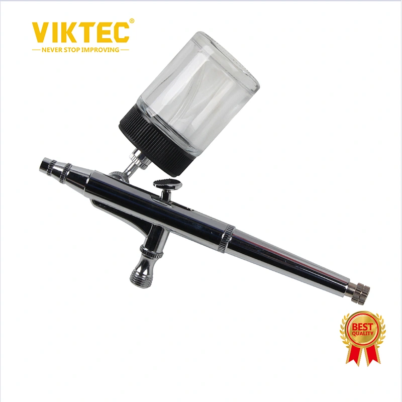 VIKTEC  9PC 7cc Spray Gun Kit Trigger Spray Gun Dual-Action Airbrush for Art, Craft, Model Paint, Cake Decorating, Tattoos with Cleaning Bottle