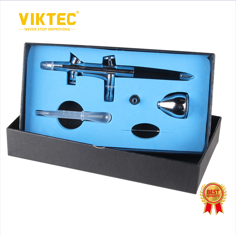 Kit de pistola pulverizadora Viktec de 7 cc, pistola pulverizadora de gatillo, aerógrafo de doble acción para arte, artesanía, pintura modelo, decoración de pasteles, tatuajes