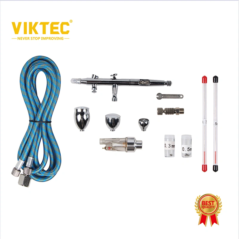 Viktec 12 PCS Kit de pistola de pulverização acionador de pistola de pulverização de dupla ação para arte, artesanato, pintura modelo, decoração de bolos, tatuagens