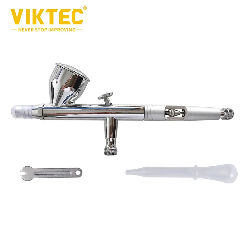 VIKTEC 9cc Gravity Dual Control Airbrush Met Micro Air Instelknop Naald