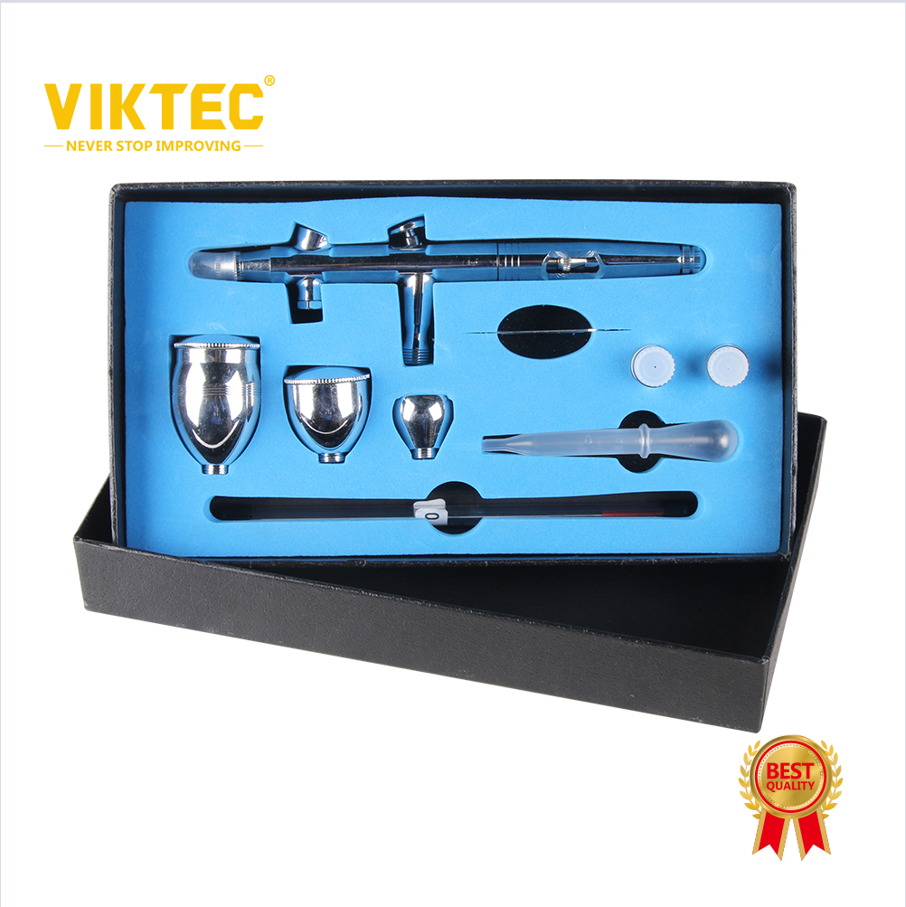 Viktec 2cc, 7cc, 13cc Juego de pistolas pulverizadoras Gatillo Pistola pulverizadora Aerógrafo de doble acción para artes, manualidades, pintura modelo, decoración de pasteles, tatuaje