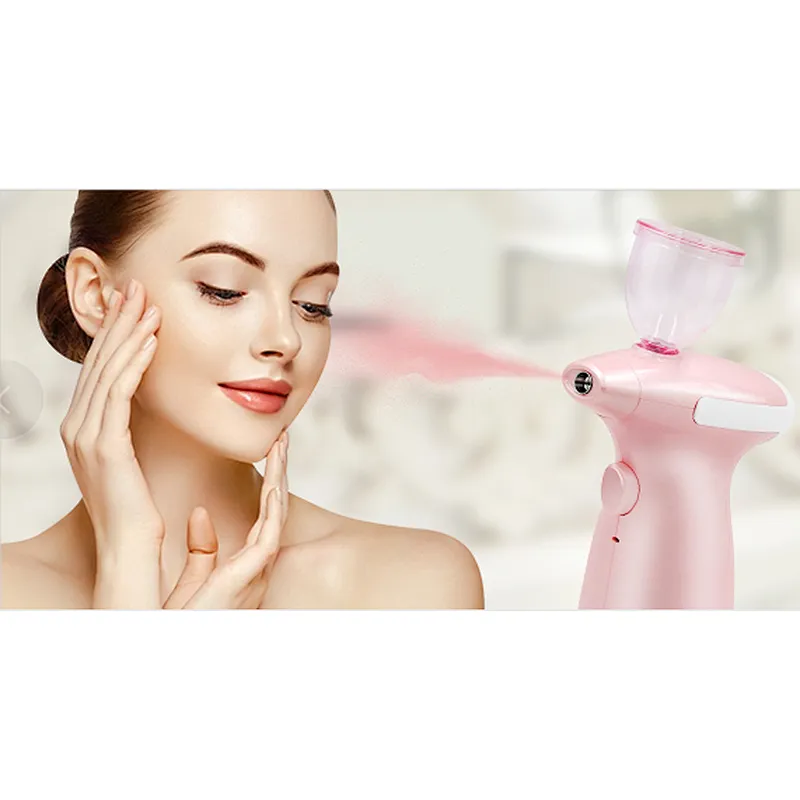 kit de aerógrafo Kit de maquillaje Máquina de maquillaje con aerógrafo Aerógrafo profesional Sistema de maquillaje cosmético Recargable Inalámbrico Hidratante Atomizador Conjunto Portátil Rociador de niebla facial Nebulizador Asidero (rosa)