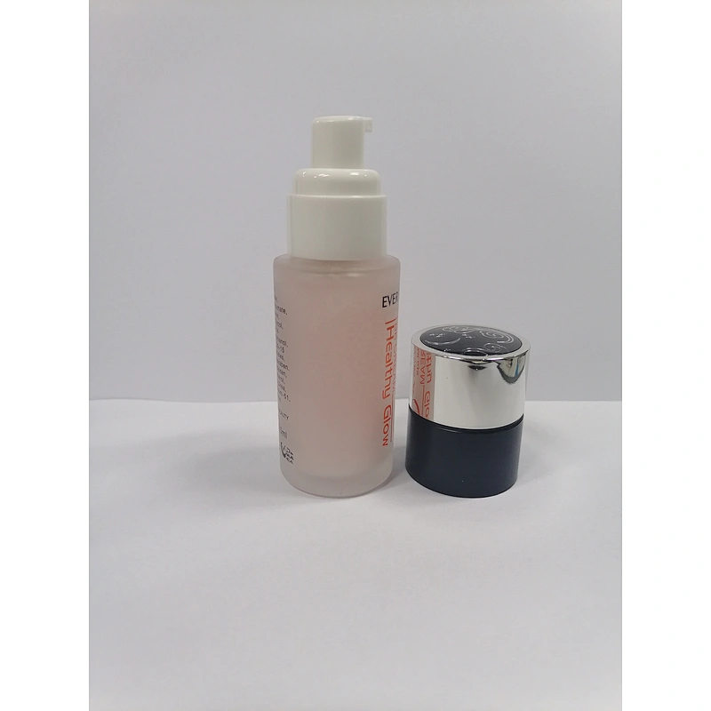 30ml Glass foundation bottle  with gold pump and clear cap, Customized color,  silk screen logo