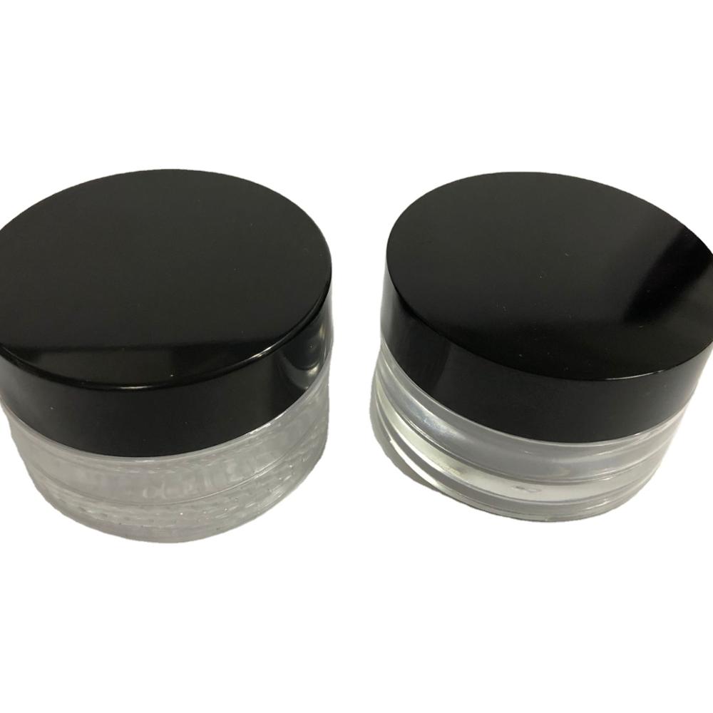Glass cosmetic jar with metallic lid