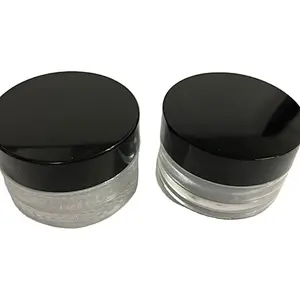 Glass cosmetic jar with metallic lid