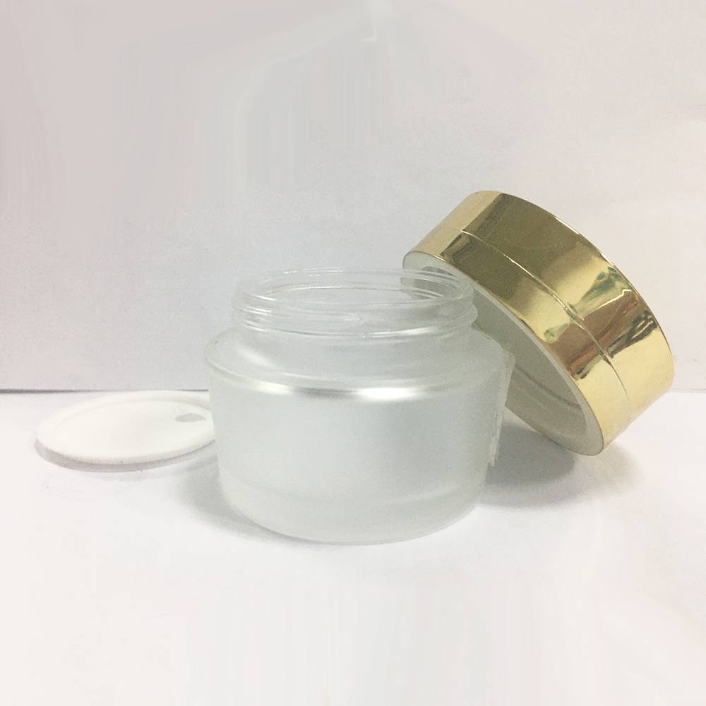 Eco Friendly Custom 50g Empty Matt Frosted Bottle Glass Face Cream Jar