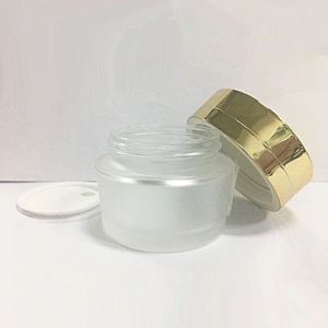 Eco Friendly Custom 50g Empty Matt Frosted Bottle Glass Face Cream Jar