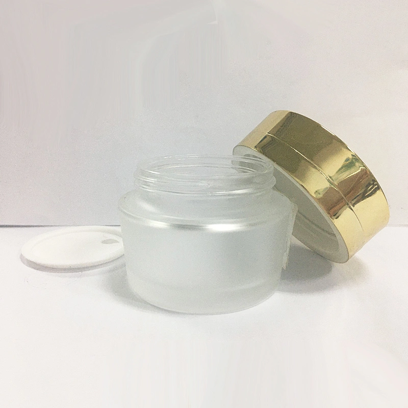Eco Friendly Custom 50g Empty Matt Frosted Bottle Glass Face Cream Jar