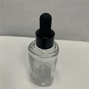 Empty triangle White Black Frosted Glass Essence Oil Cosmetic Bottle with Rubber Pipette Dropper Head
