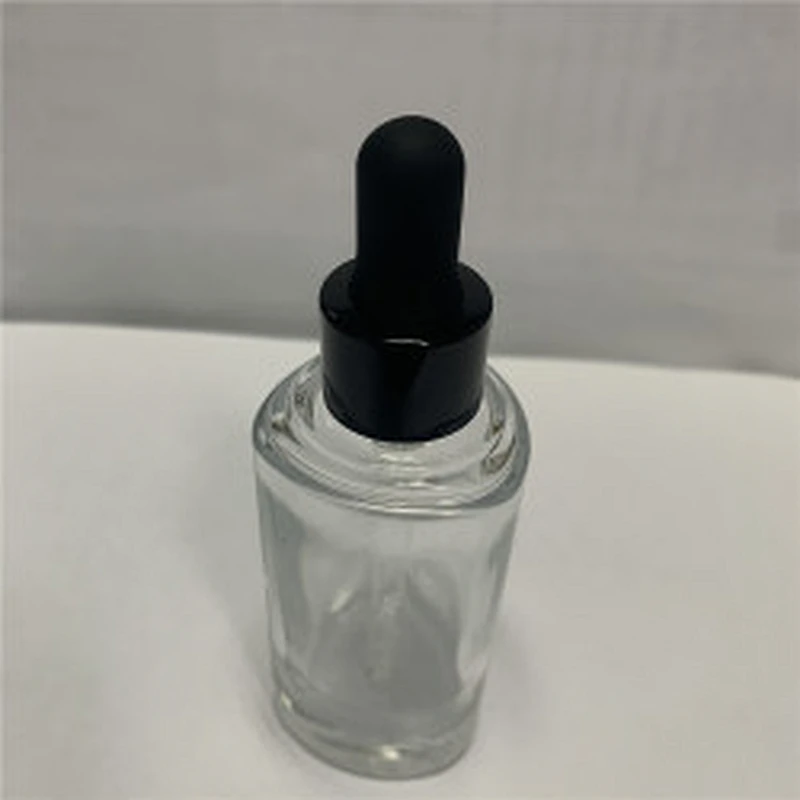 Empty triangle White Black Frosted Glass Essence Oil Cosmetic Bottle with Rubber Pipette Dropper Head