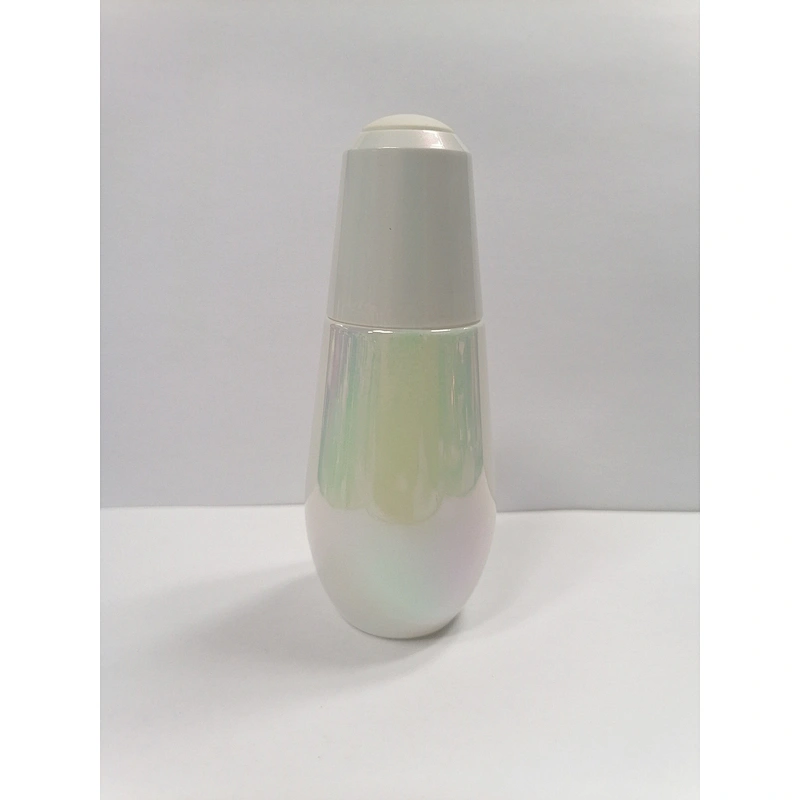 50 ml holographic empty essential oil glass packaging cosmetic press dropper bottle for serum