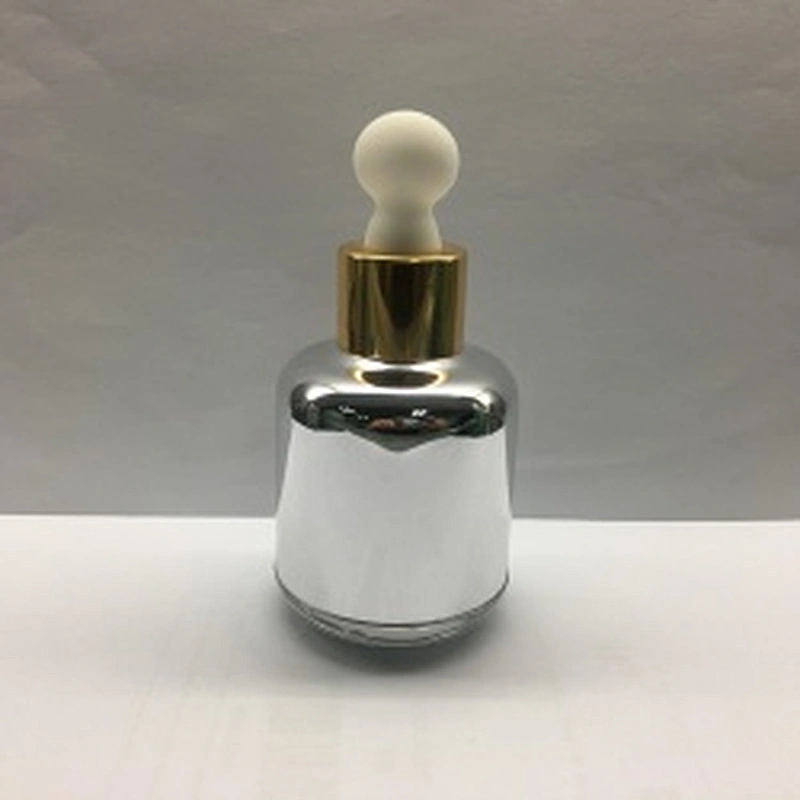 Customized Empty Frosted/Painted Glass Round Dropper Bottles 30ml, Fancy Dropper Bottles packaging for oil/serum, OEM order