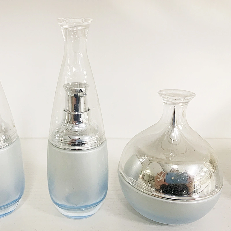 Luxury 50g 40ml 100ml 130ml cosmetic skincare set packaging  glass bottle pump body lotion bottle