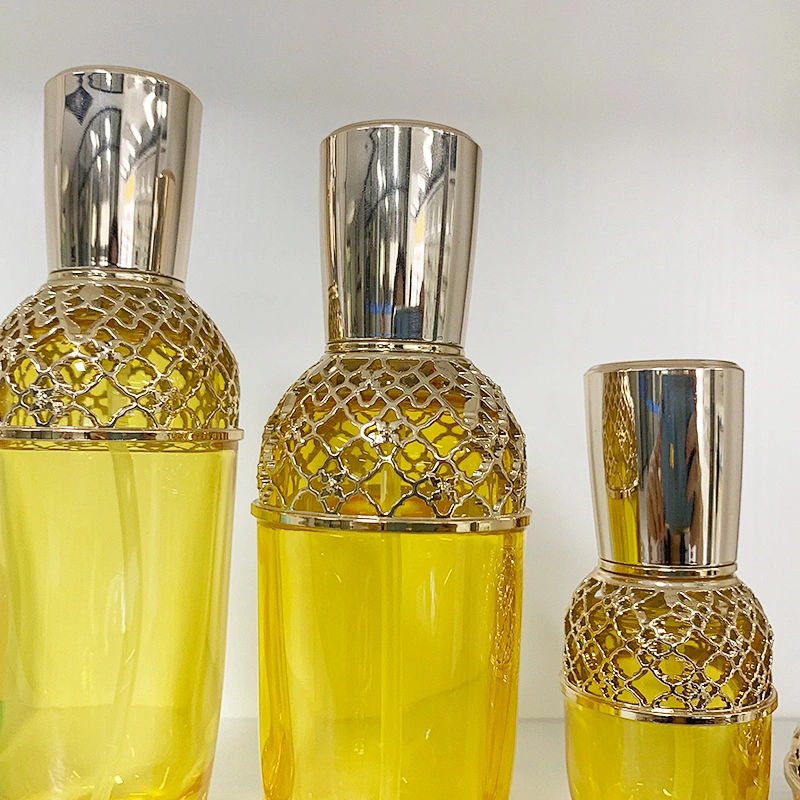 New style luxury  30g 50g 40ml 100ml 120ml cosmetics sub-bottle Mesh cover hollow high-end cosmetic bottle set