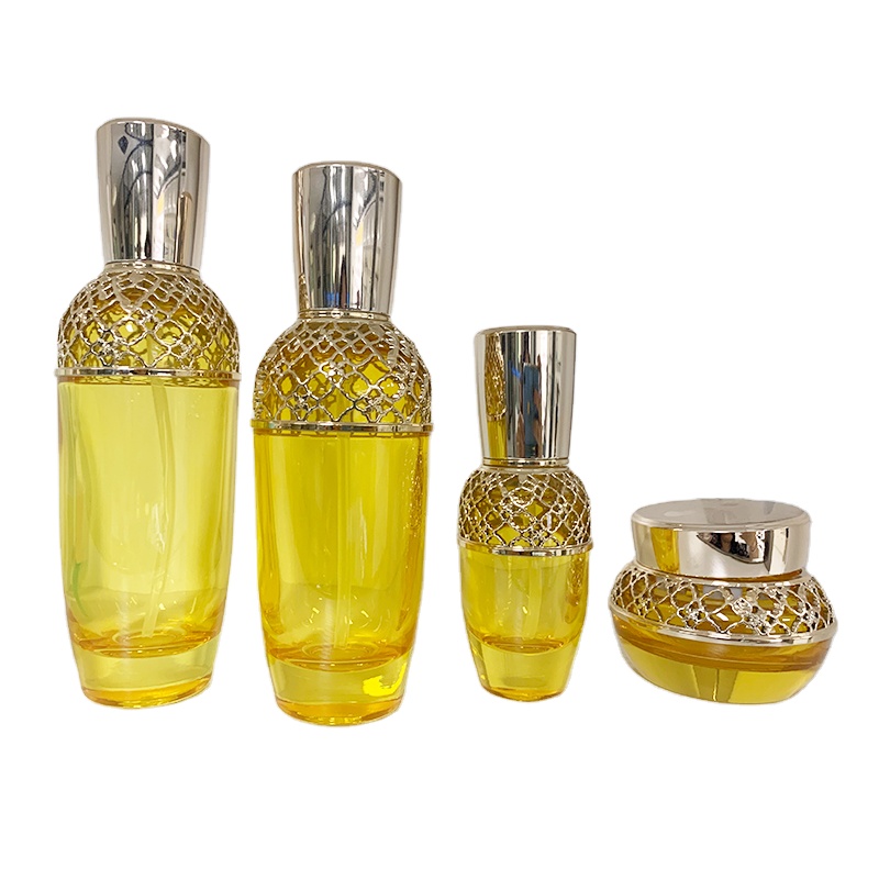 New style luxury  30g 50g 40ml 100ml 120ml cosmetics sub-bottle Mesh cover hollow high-end cosmetic bottle set