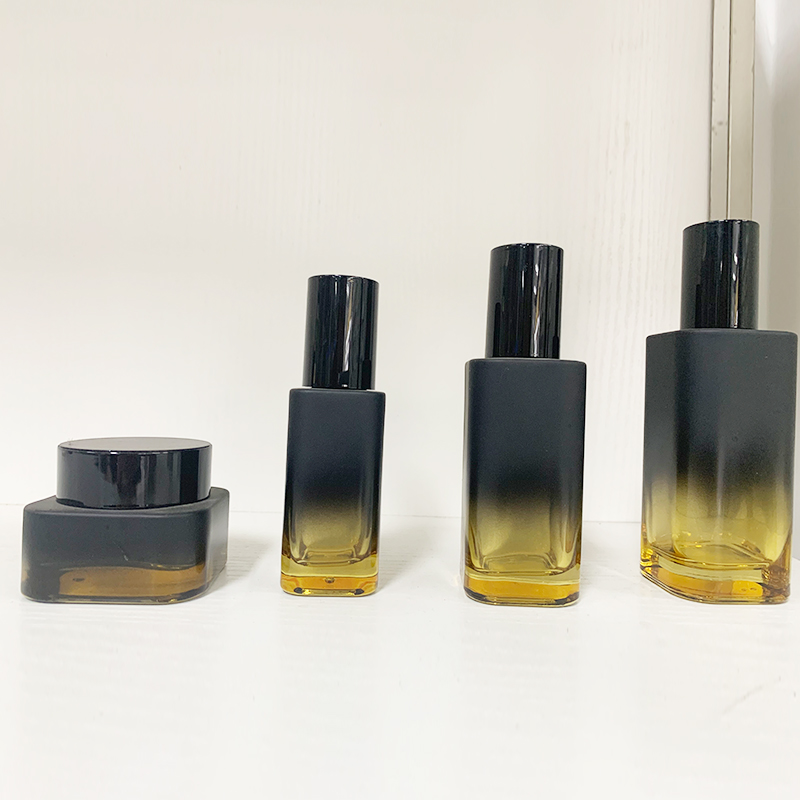 Empty 40ml 80ml110mlGlass Liquid Cosmetic Container Bottle Cream Lotion Bottle Set 50g