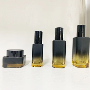 Empty 40ml 80ml110mlGlass Liquid Cosmetic Container Bottle Cream Lotion Bottle Set 50g