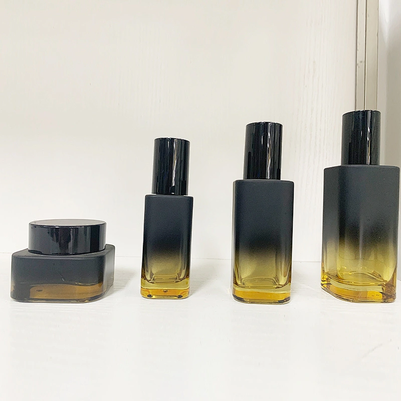 Empty 40ml 80ml110mlGlass Liquid Cosmetic Container Bottle Cream Lotion Bottle Set 50g