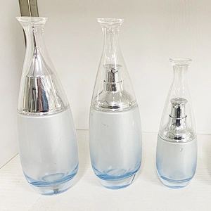 Luxury 50g 40ml 100ml 130ml cosmetic skincare set packaging  glass bottle pump body lotion bottle
