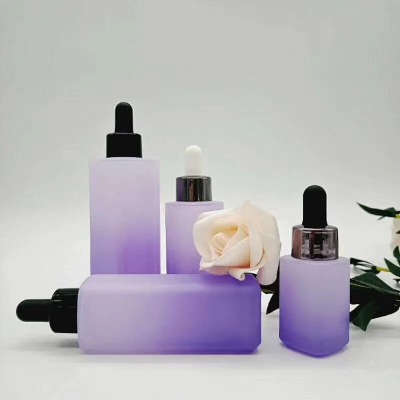 Wholesale  Empty Glass Dropper Bottles 30ml 50ml 75m Dropper Bottles packaging for oil/serum OEM with logo printed or hot foiled