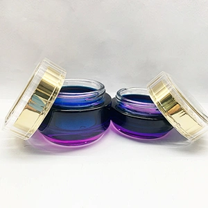 Custom Luxury Glass Cosmetic Jar for Cream with Plastic Lid