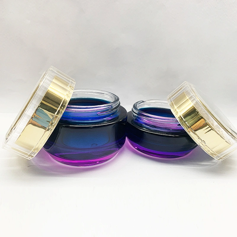 Custom Luxury Glass Cosmetic Jar for Cream with Plastic Lid