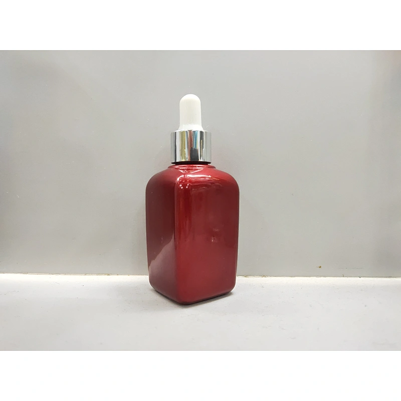 Hot sell 30 50ml empty essencial oil glass packaging cosmetic dropper bottle with aluminum shoulder and pump
