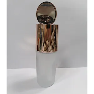 New Arrival   30ml glass   foundation bottle  with  mirror gold pump and clear cap, Customized color,  silk screen logo