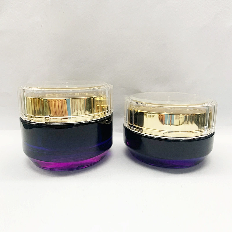 Custom Luxury Glass Cosmetic Jar for Cream with Plastic Lid
