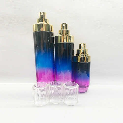 Cosmetic Packaging Sets Round Straight Shape Lotion Bottles and Cream Jar