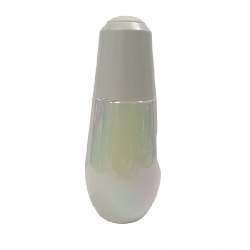 50 ml holographic empty essential oil glass packaging cosmetic press dropper bottle for serum