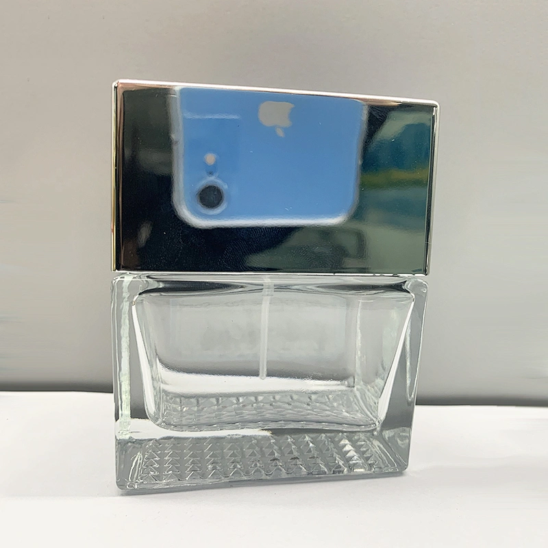 Custom Fashion Design 50ml Transparent Polished Empty Perfume Glass Bottle
