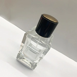 50ml square transparent silver nozzle glass perfume bottle