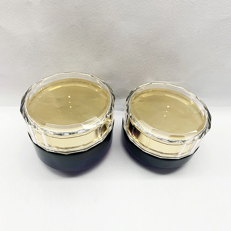 Custom Luxury Glass Cosmetic Jar for Cream with Plastic Lid