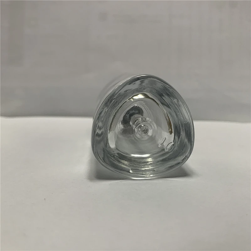 Empty triangle White Black Frosted Glass Essence Oil Cosmetic Bottle with Rubber Pipette Dropper Head