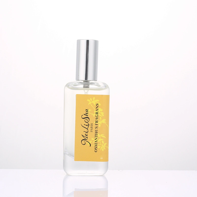 Rectangle glass perfume bottles with spray, collar and cap, 50ml perfume atomizer OEM