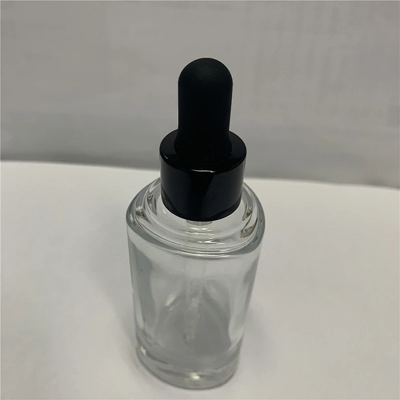 Empty triangle White Black Frosted Glass Essence Oil Cosmetic Bottle with Rubber Pipette Dropper Head