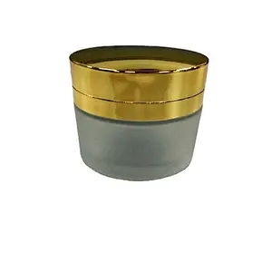 30ml and 50ml glass cosmetic jar with gold or silver lid for cream packaging