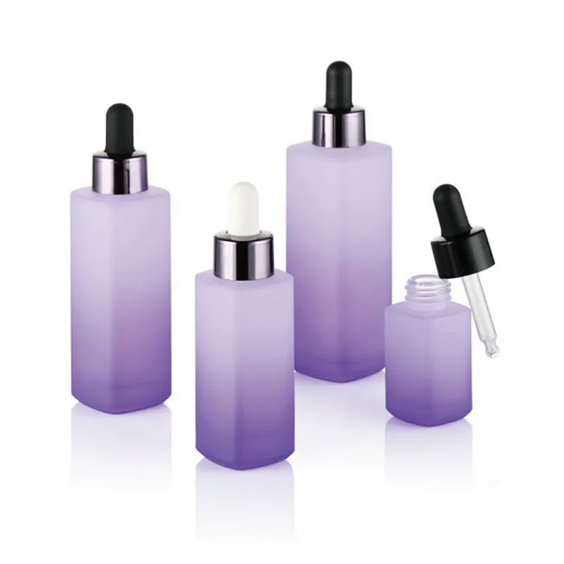 Wholesale  Empty Glass Dropper Bottles 30ml 50ml 75m Dropper Bottles packaging for oil/serum OEM with logo printed or hot foiled