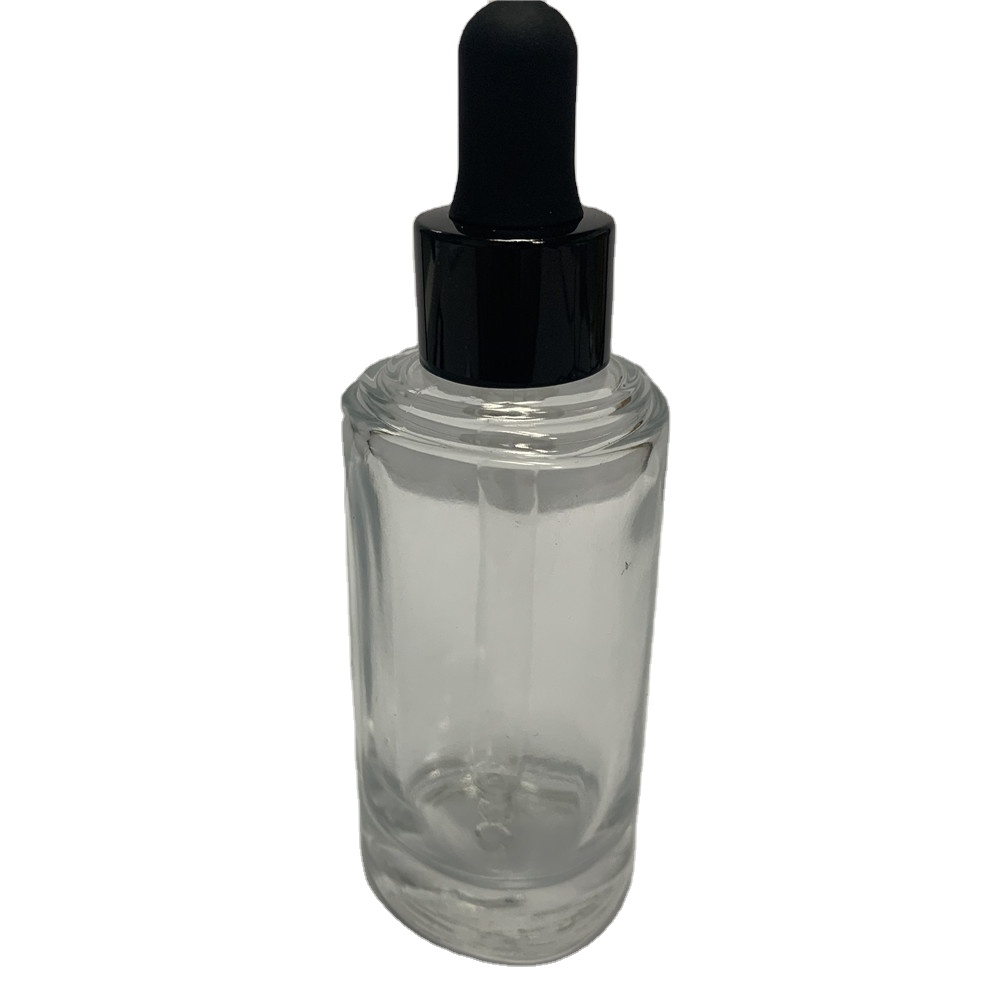 Empty triangle White Black Frosted Glass Essence Oil Cosmetic Bottle with Rubber Pipette Dropper Head