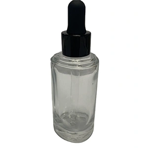 Empty triangle White Black Frosted Glass Essence Oil Cosmetic Bottle with Rubber Pipette Dropper Head