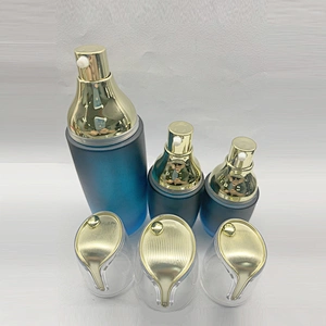 Blue color 40ml 100ml 120ml cosmetic glass lotion bottle with pump