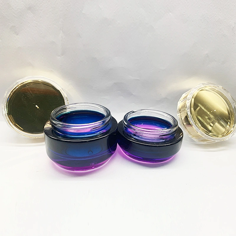 Custom Luxury Glass Cosmetic Jar for Cream with Plastic Lid