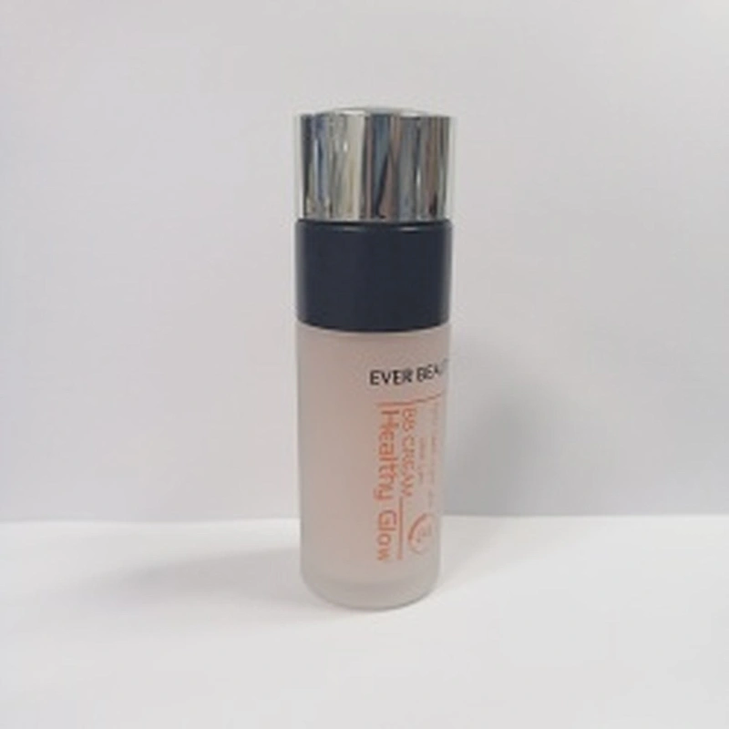 Glass foundation bottle  with gold pump and clear cap 25ml bottle Customized color silk screen logo