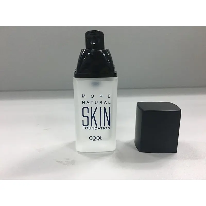 30ml Glass foundation bottle  with matte black pump and cap, Customized color, logo are welcome