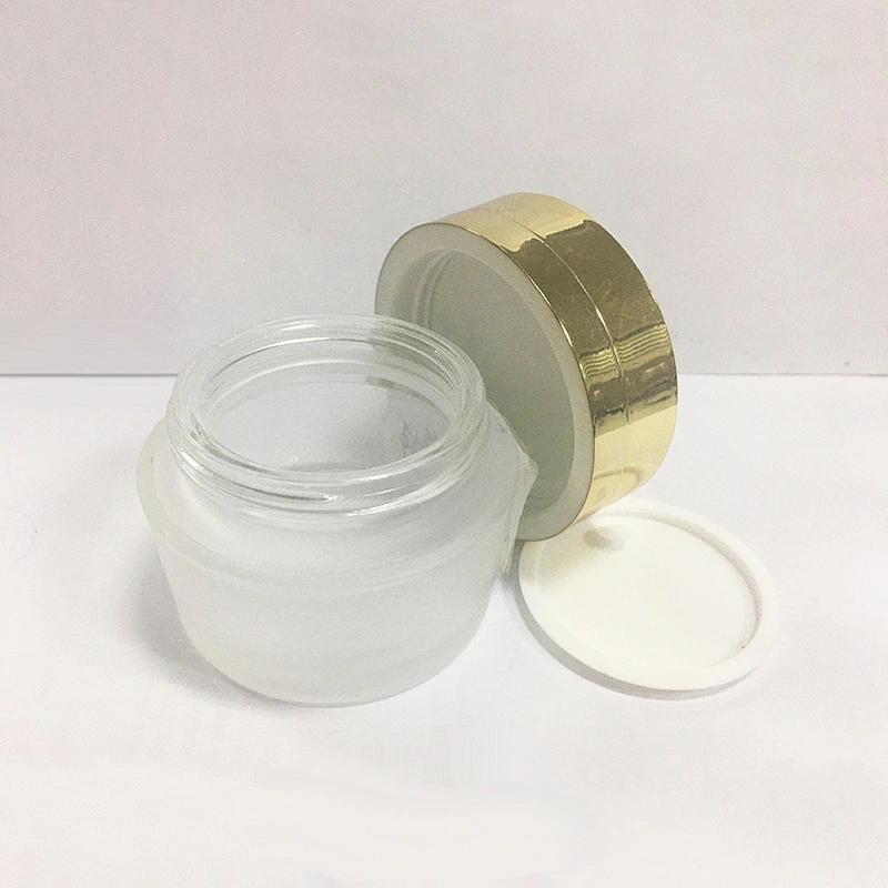 Eco Friendly Custom 50g Empty Matt Frosted Bottle Glass Face Cream Jar