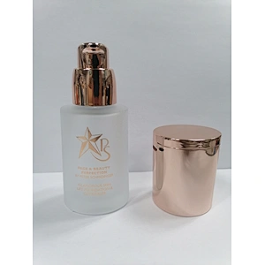 New Arrival   30ml glass   foundation bottle  with  mirror gold pump and clear cap, Customized color,  silk screen logo
