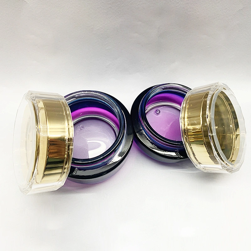 Custom Luxury Glass Cosmetic Jar for Cream with Plastic Lid
