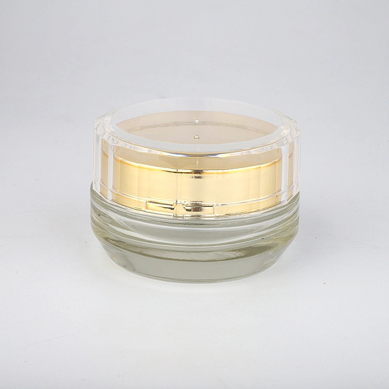 suppliers 30g 50g skin care cream cosmetic jar gold luxury glass cream jars