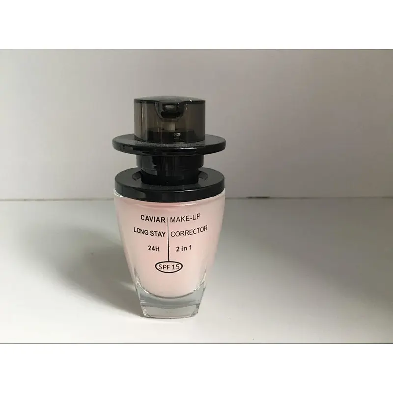 30ml Glass foundation bottle  with matte black pump and cap, Customized color, logo are welcome